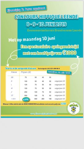 Concours Hippique leende 30-31 mei en 1 juni 2020